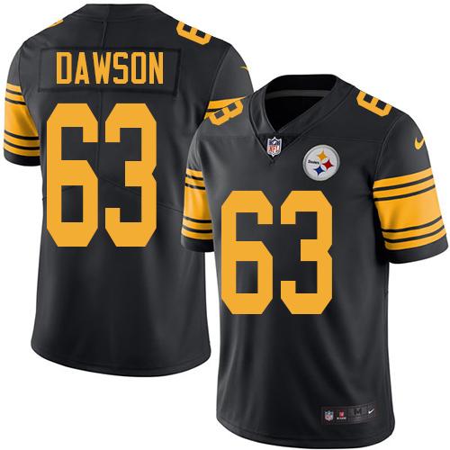 Nike Steelers #63 Dermontti Dawson Black Men's Stitched NFL Limited Rush Jersey - Click Image to Close
